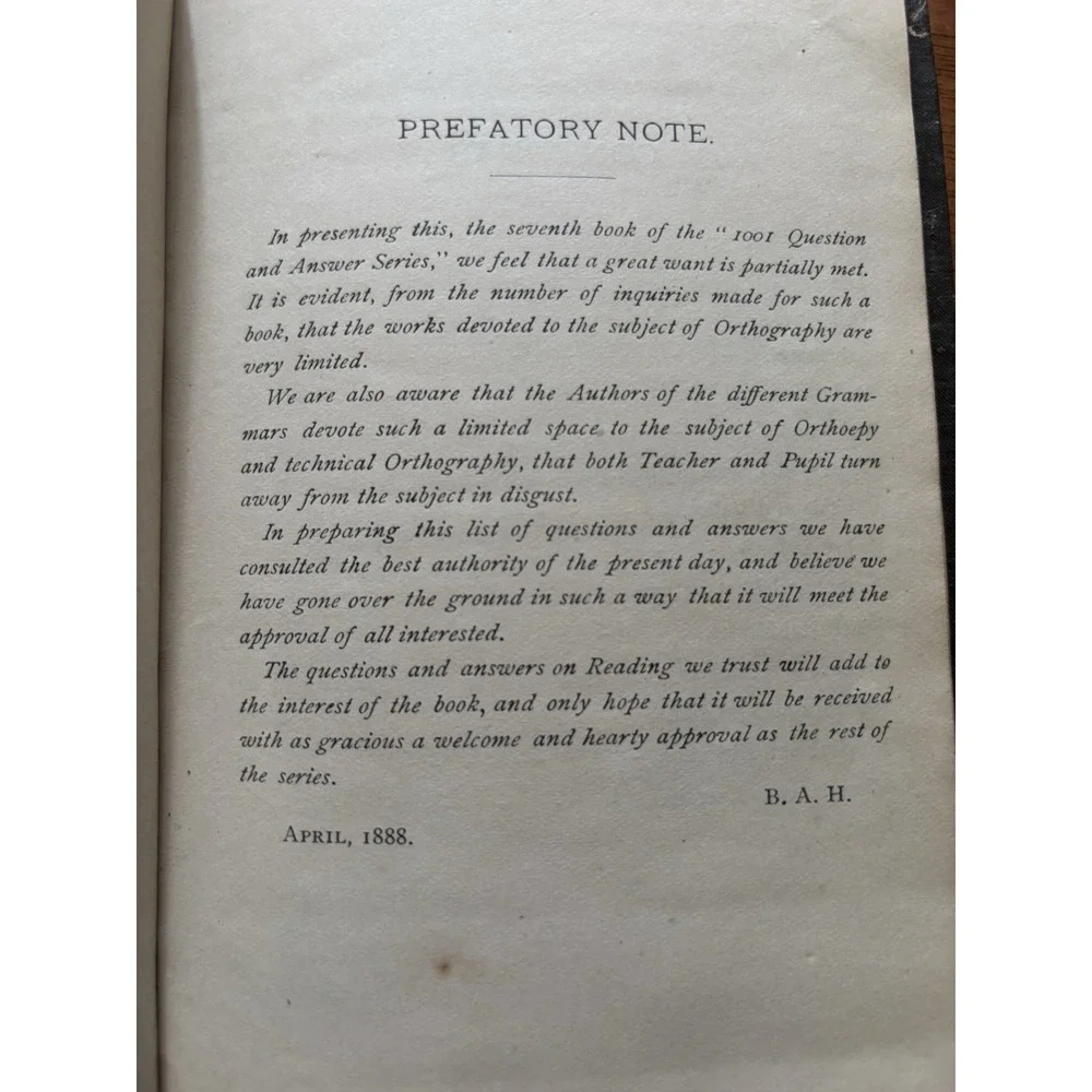 1001 Questions and Answers on Orthography by Hathaway 1888